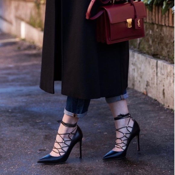 Valentino - Black Lace up Pumps - Picture 14 of 16